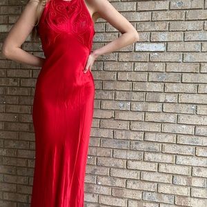 Vintage 90s red silky dress